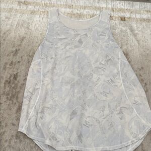 lululemon athletica White/Cream Patterned Mesh Tank